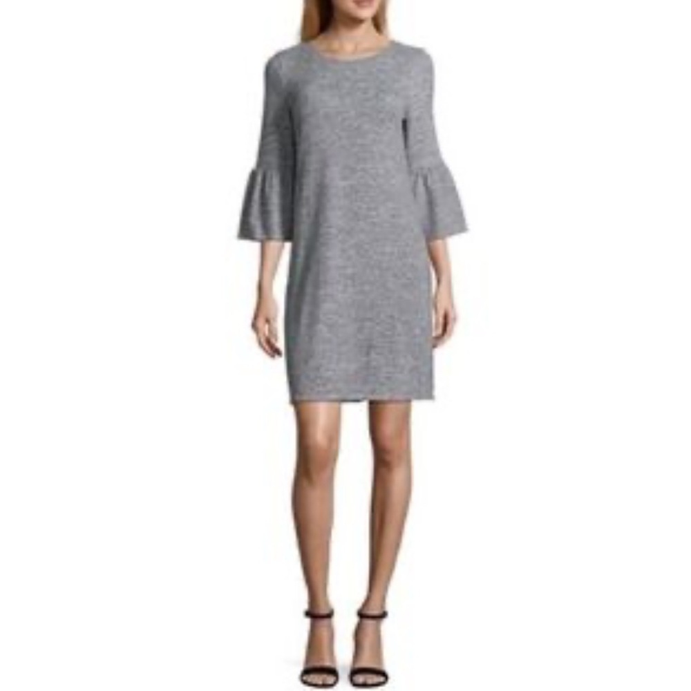 A.n.a Gray Bell Sleeve Dress Sz S